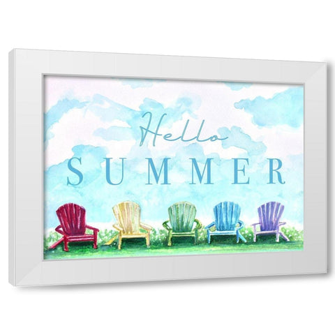 Hello Summer White Modern Wood Framed Art Print by Tyndall, Elizabeth