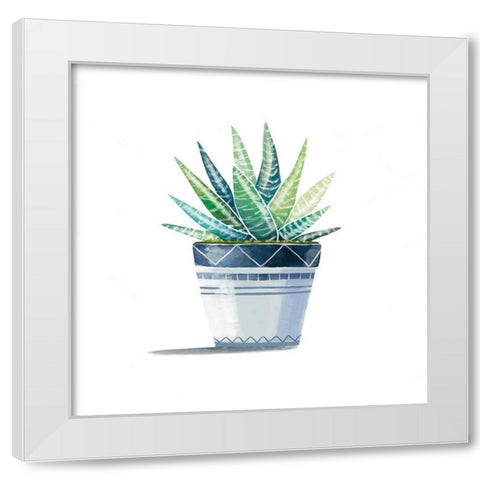 Aloe Plant White Modern Wood Framed Art Print by Tyndall, Elizabeth