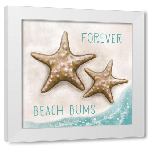 Forever Beach Bums White Modern Wood Framed Art Print by Tyndall, Elizabeth