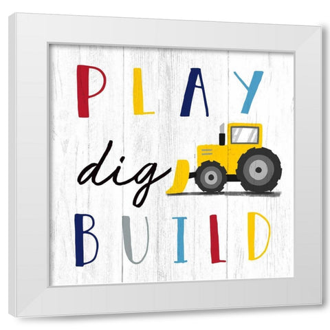 Play White Modern Wood Framed Art Print by Tyndall, Elizabeth