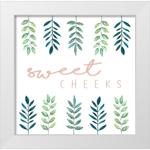 Sweet Cheeks White Modern Wood Framed Art Print by Tyndall, Elizabeth