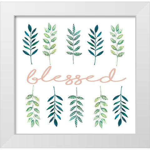 Blessed White Modern Wood Framed Art Print by Tyndall, Elizabeth