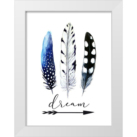 Dream Big White Modern Wood Framed Art Print by Tyndall, Elizabeth