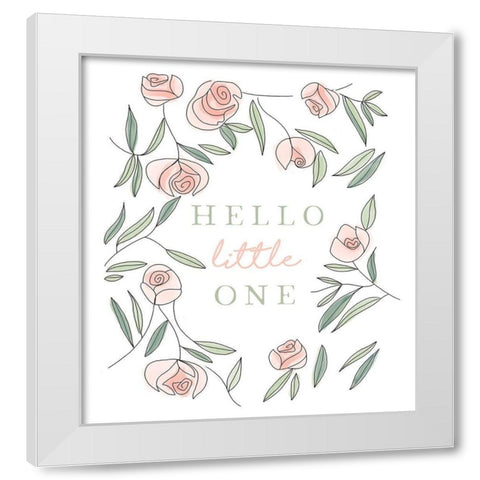 Hello Little One White Modern Wood Framed Art Print by Tyndall, Elizabeth