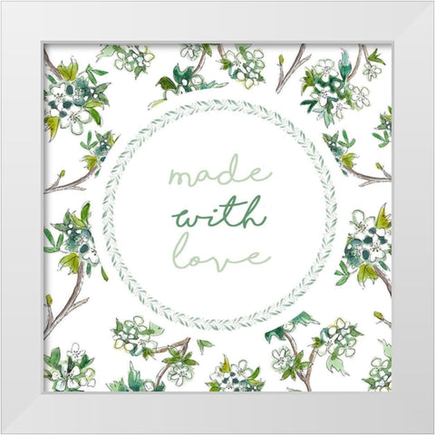 Made With Love White Modern Wood Framed Art Print by Tyndall, Elizabeth