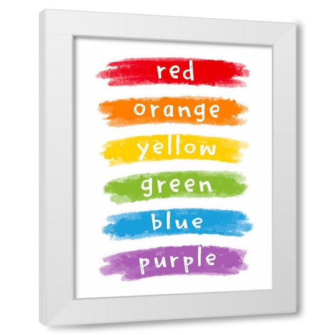 Rainbow Colors White Modern Wood Framed Art Print by Tyndall, Elizabeth