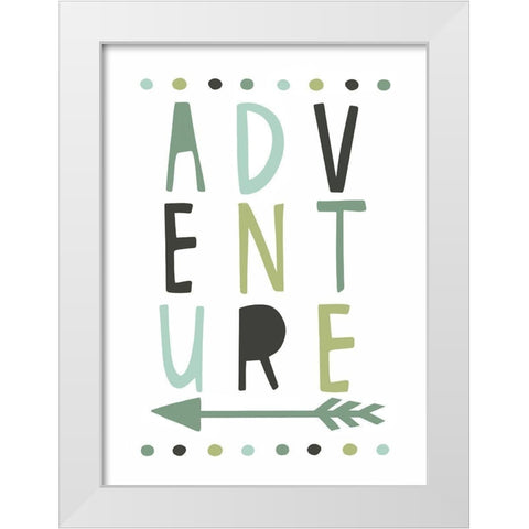 Green Adventures White Modern Wood Framed Art Print by Tyndall, Elizabeth