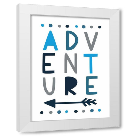 Blue Adventures White Modern Wood Framed Art Print by Tyndall, Elizabeth