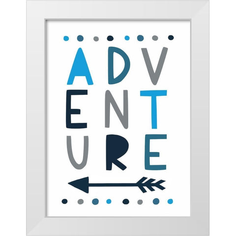 Blue Adventures White Modern Wood Framed Art Print by Tyndall, Elizabeth