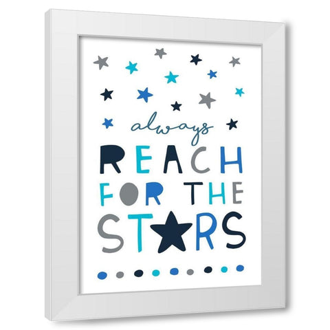 Reach for the Stars White Modern Wood Framed Art Print by Tyndall, Elizabeth