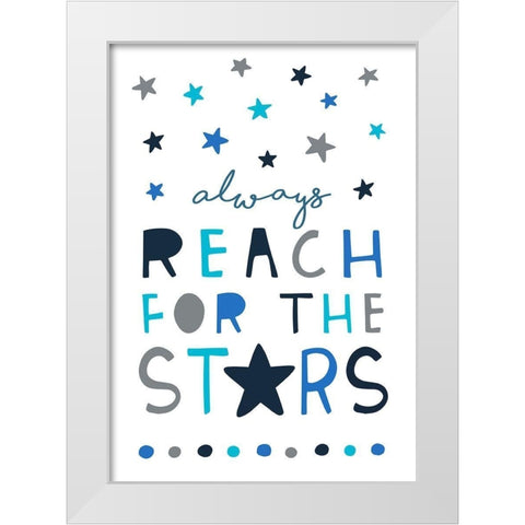 Reach for the Stars White Modern Wood Framed Art Print by Tyndall, Elizabeth