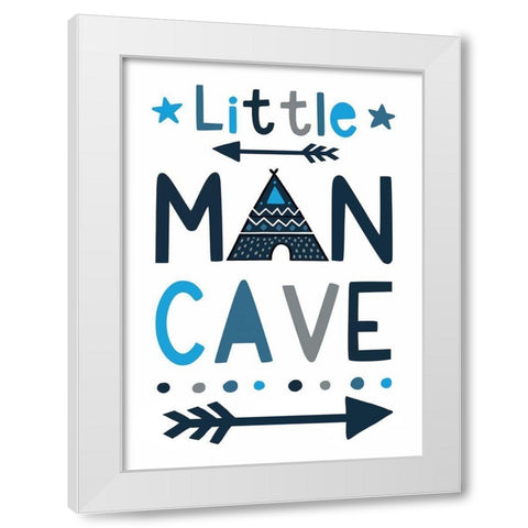 Little Man Cave White Modern Wood Framed Art Print by Tyndall, Elizabeth