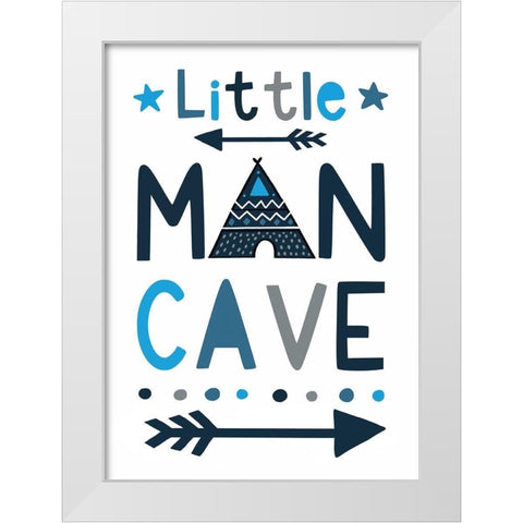 Little Man Cave White Modern Wood Framed Art Print by Tyndall, Elizabeth