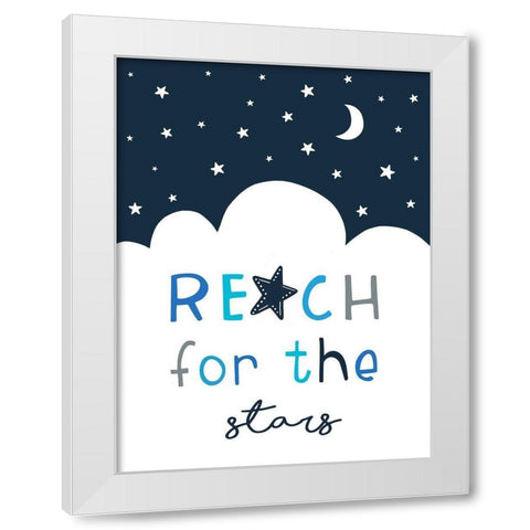 Reach for the Stars White Modern Wood Framed Art Print by Tyndall, Elizabeth