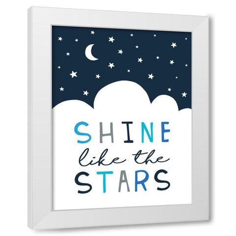 Shine Like the Stars White Modern Wood Framed Art Print by Tyndall, Elizabeth