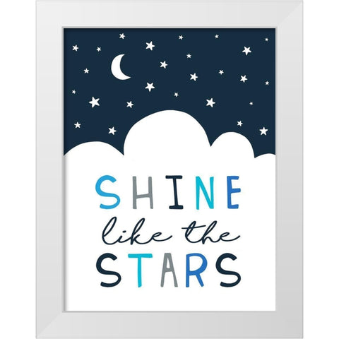 Shine Like the Stars White Modern Wood Framed Art Print by Tyndall, Elizabeth