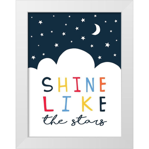 Shine Like the Stars White Modern Wood Framed Art Print by Tyndall, Elizabeth