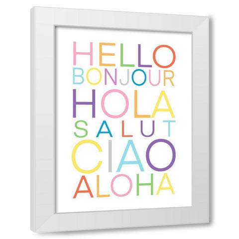 Hello   White Modern Wood Framed Art Print by Tyndall, Elizabeth