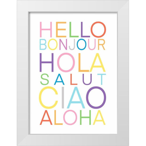 Hello   White Modern Wood Framed Art Print by Tyndall, Elizabeth