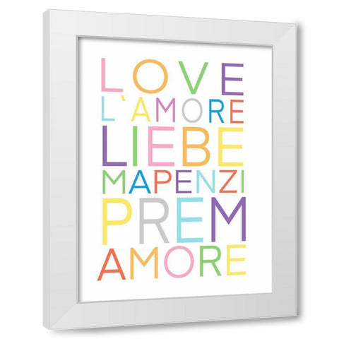 Love  White Modern Wood Framed Art Print by Tyndall, Elizabeth