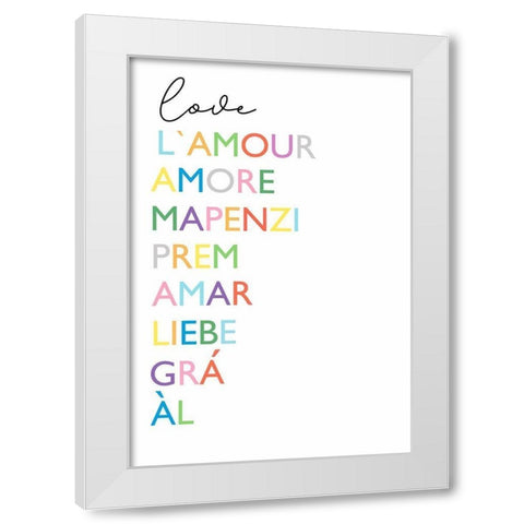 Cursive Love White Modern Wood Framed Art Print by Tyndall, Elizabeth