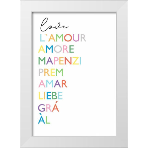 Cursive Love White Modern Wood Framed Art Print by Tyndall, Elizabeth