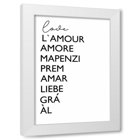 Love Cursive White Modern Wood Framed Art Print by Tyndall, Elizabeth