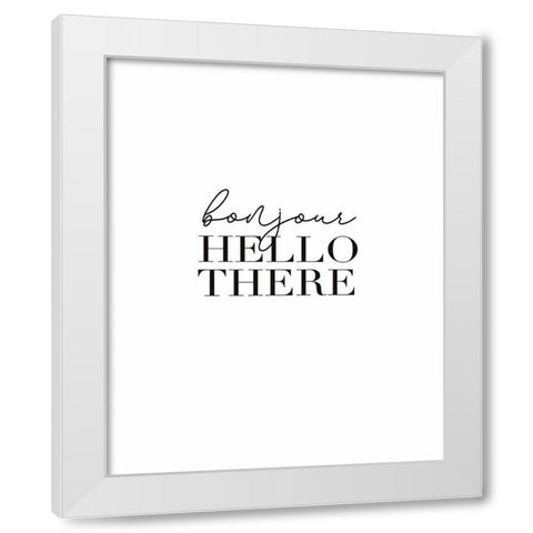 Bonjour White Modern Wood Framed Art Print by Tyndall, Elizabeth