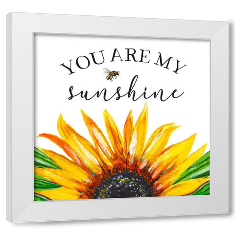 Sunshine Sunflower White Modern Wood Framed Art Print by Tyndall, Elizabeth
