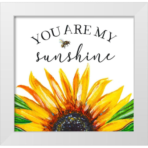 Sunshine Sunflower White Modern Wood Framed Art Print by Tyndall, Elizabeth