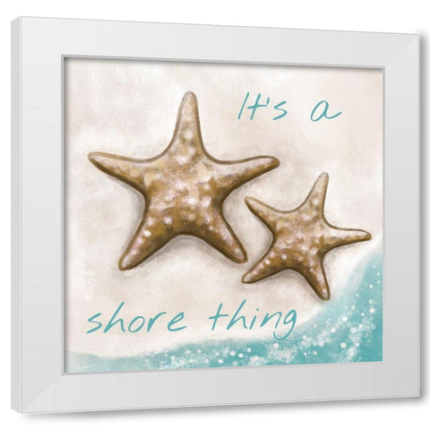 Its a Shore Thing White Modern Wood Framed Art Print by Tyndall, Elizabeth