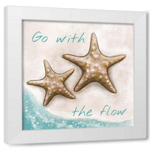 Go with the Flow White Modern Wood Framed Art Print by Tyndall, Elizabeth