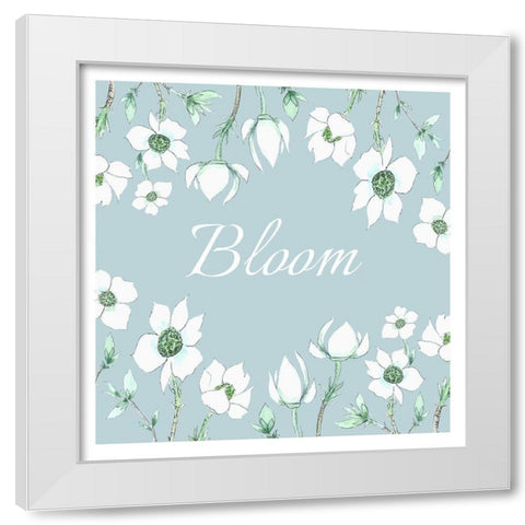 Bloom White Modern Wood Framed Art Print by Tyndall, Elizabeth