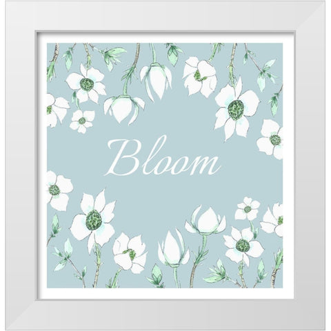 Bloom White Modern Wood Framed Art Print by Tyndall, Elizabeth