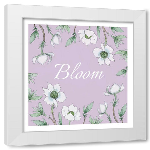 Bloom White Modern Wood Framed Art Print by Tyndall, Elizabeth