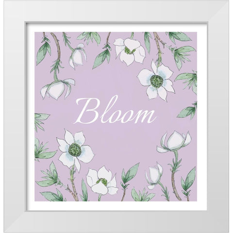 Bloom White Modern Wood Framed Art Print by Tyndall, Elizabeth