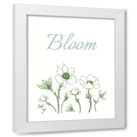 Bloom  White Modern Wood Framed Art Print by Tyndall, Elizabeth