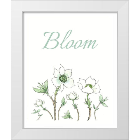 Bloom  White Modern Wood Framed Art Print by Tyndall, Elizabeth