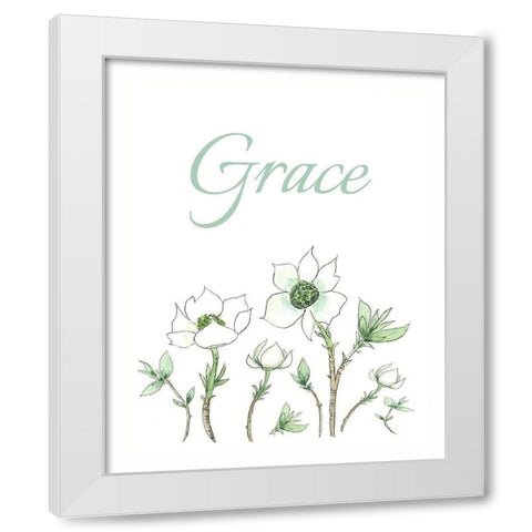 Grace White Modern Wood Framed Art Print by Tyndall, Elizabeth