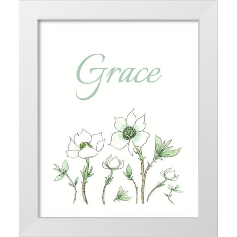 Grace White Modern Wood Framed Art Print by Tyndall, Elizabeth