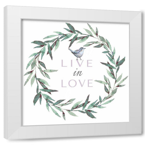 Live in Love White Modern Wood Framed Art Print by Tyndall, Elizabeth