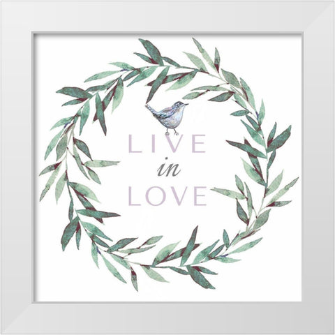 Live in Love White Modern Wood Framed Art Print by Tyndall, Elizabeth