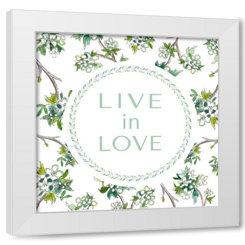 Live in Love White Modern Wood Framed Art Print by Tyndall, Elizabeth