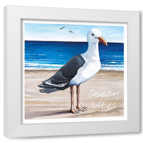 Ocean Vibes White Modern Wood Framed Art Print by Tyndall, Elizabeth