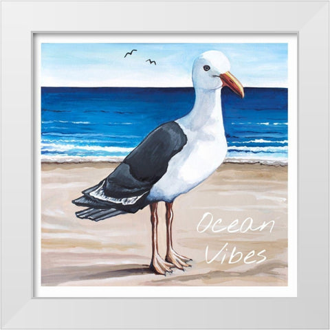 Ocean Vibes White Modern Wood Framed Art Print by Tyndall, Elizabeth