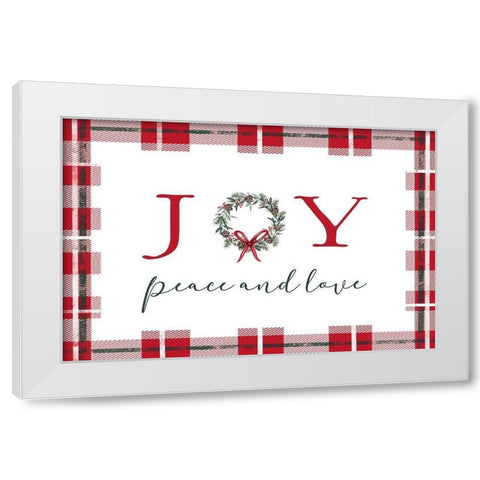 Joy-Peace and Love White Modern Wood Framed Art Print by Tyndall, Elizabeth