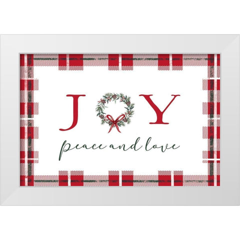 Joy-Peace and Love White Modern Wood Framed Art Print by Tyndall, Elizabeth