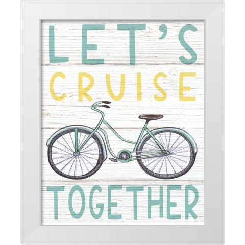 Lets Cruise White Modern Wood Framed Art Print by Tyndall, Elizabeth