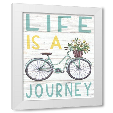 Life is a Journey White Modern Wood Framed Art Print by Tyndall, Elizabeth