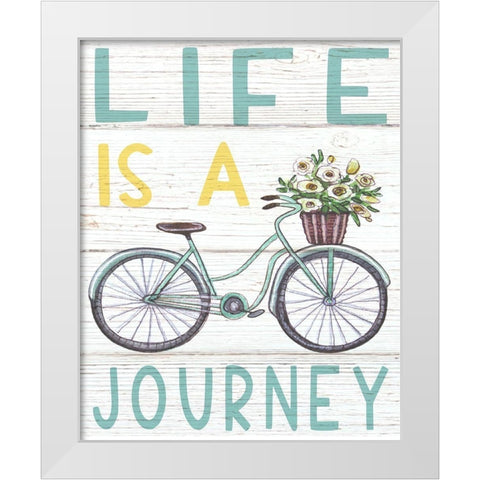 Life is a Journey White Modern Wood Framed Art Print by Tyndall, Elizabeth